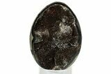 Septarian Dragon Egg Geode - Sparkly Black Crystals #329498-1